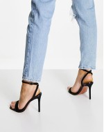 Wide Fit Neva barely there heeled sandals in black