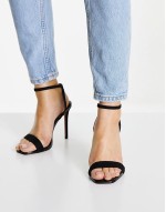 Wide Fit Neva barely there heeled sandals in black