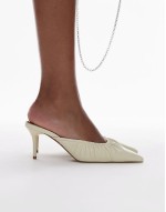 Dill ruched slip on mid heeled shoes in buttermilk