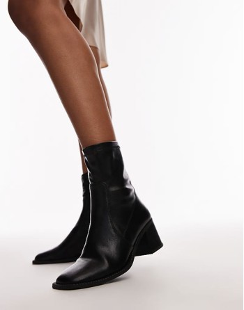 Nicola block heel ankle boot in black