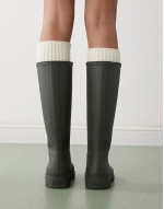Downpour tall wellington boots in dark olive