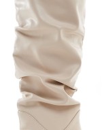 Simmi London Jacq Over the Knee Rouched Boot in Cream