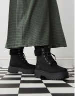 Stone Street 6 inch elevated lined boots in black nubuck