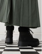 Stone Street 6 inch elevated lined boots in black nubuck