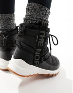 Thermoball insulated lace up boots in black and white
