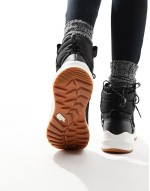 Thermoball insulated lace up boots in black and white