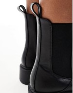 Wide Fit Amy chunky chelsea boots in black