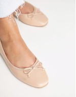 Wide Fit Lullaby bow ballet in beige