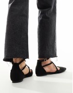 Wide Fit Larna pointed ballet flats in black
