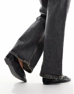 Huge Discount ruched ballet flats in black