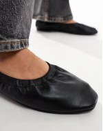 Huge Discount ruched ballet flats in black