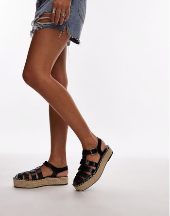 Chilli fisherman style espadrille in black
