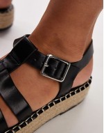Chilli fisherman style espadrille in black