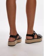Chilli fisherman style espadrille in black
