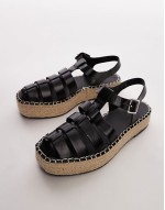Chilli fisherman style espadrille in black