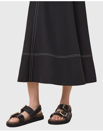 Isla leather sandals in black