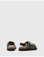 Isla leather sandals in black